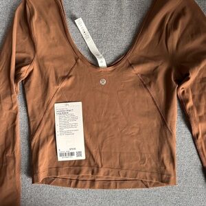 NWT Lululemon Align Long Sleeve Shirt Roasted Brown Size 6